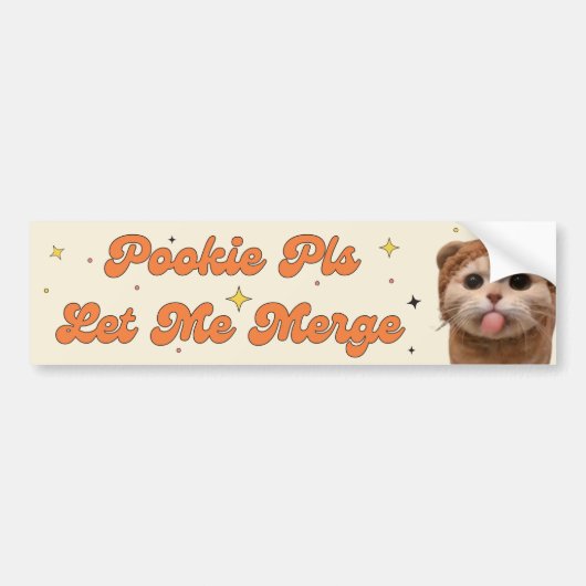 Pookie Pls Let Me Merge beroemd gemaakt door Funny Bumpersticker (Voorkant)