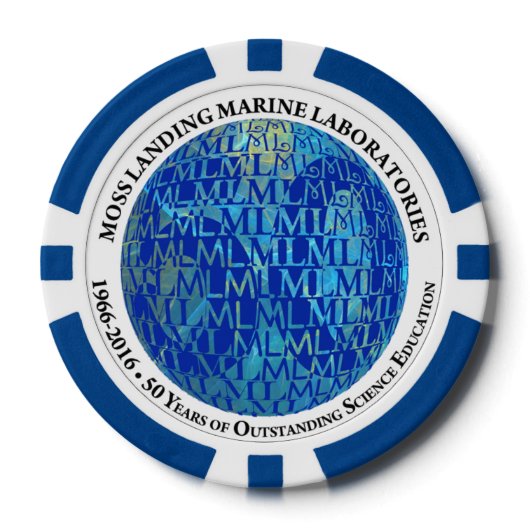 Pookspaanders: MLML 50e Jubileum (wereldbol) Poker Chips (Voorkant)