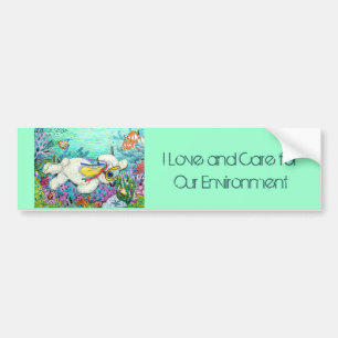 POOKY DIVE, I Love and Care of Our Environment Bumpersticker