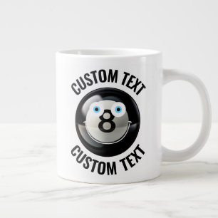 Pool 8 Ball Custom Happy Face & Gepersonaliseerde Grote Koffiekop