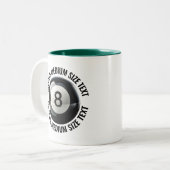 Pool 8 Ball & Medium Text JAGERGROEN 325ml Custom Tweekleurige Koffiemok (Voorkant links)