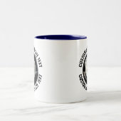 Pool 8 Ball & Medium Text NAVY BLAUW 325ml Custom Tweekleurige Koffiemok (Center)
