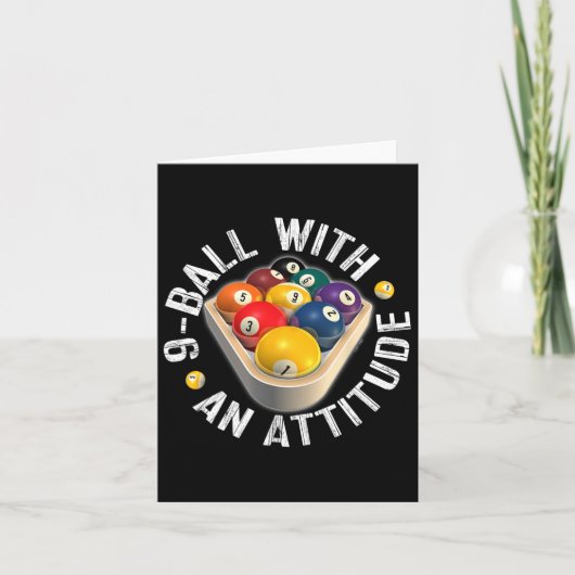 Pool 9 Ball met een Attitude Shirt Kaart (Voorkant)