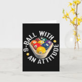 Pool 9 Ball met een Attitude Shirt Kaart (Gele Bloem)