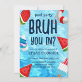 Pool Afstudeerder Party High School Senior Afstude Kaart (Voorkant)