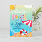 Pool afstudeerfeest kaart (Staand voorkant)