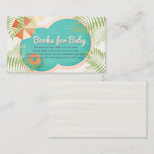 Pool Baby shower Beige Book Request Informatiekaartje (Voorkant / Achterkant)