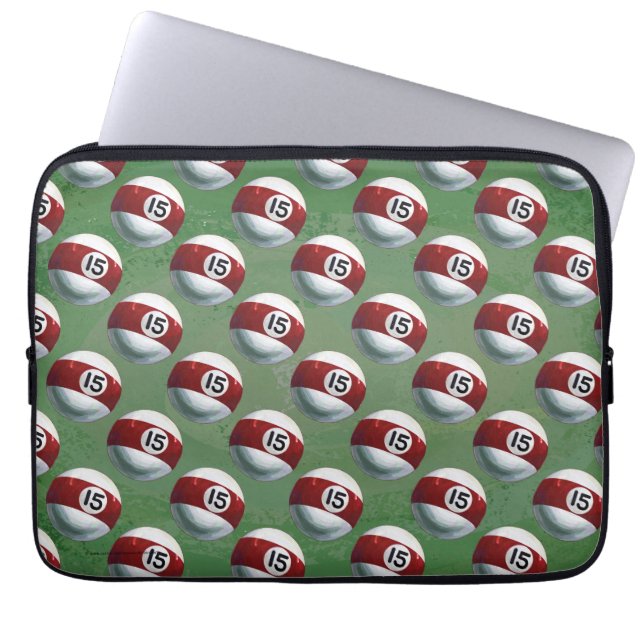 Pool Ball 15-patroon Laptop Sleeve (Voorkant)
