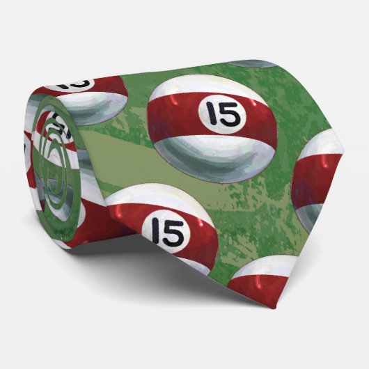 Pool Ball 15-patroon Stropdas (Opgerold)