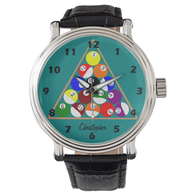 Pool Ball-ontwerp Horloge (Voorkant)
