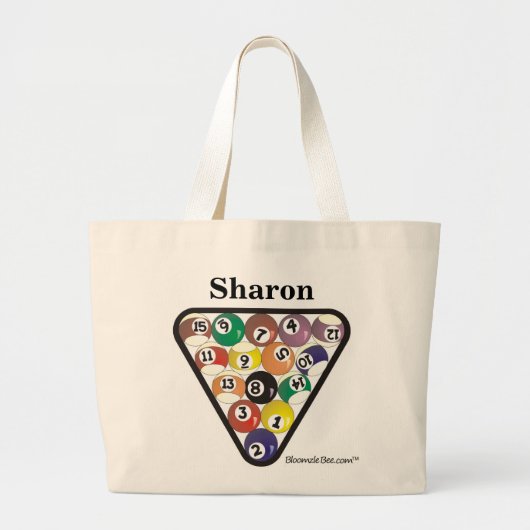 Pool Ball-rack Grote Tote Bag (Voorkant)