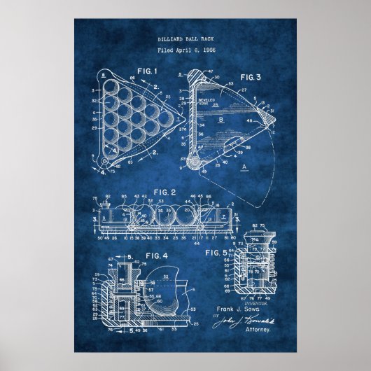 Pool Ball Rack Patent #9 Rec Room Poster (Voorkant)