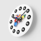 Pool Ball-wandklok Ronde Klok (Hoek)
