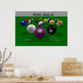 Pool Balls (afdrukken) Poster (Keuken)