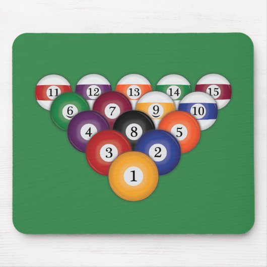 Pool Balls / Billiards: Mousepad Muismat (Voorkant)
