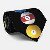 Pool Balls: Billiards: Necktie/Stropdas Stropdas (Opgerold)