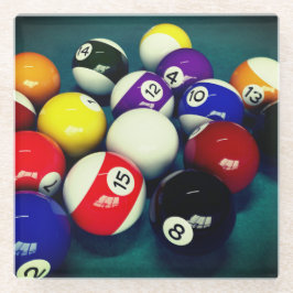 Pool Balls Glazen Onderzetter
