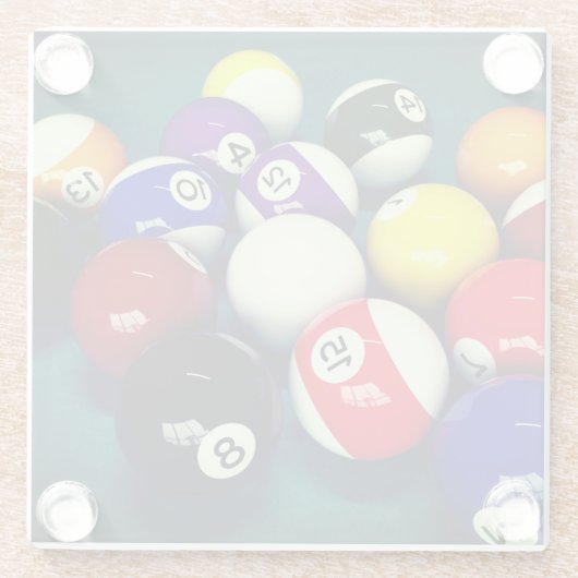 Pool Balls Glazen Onderzetter (Achterkant)