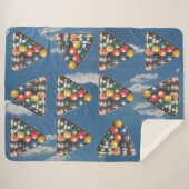 Pool Balls in Sky Sherpa Blanket Deken (Voorkant (horizontaal))