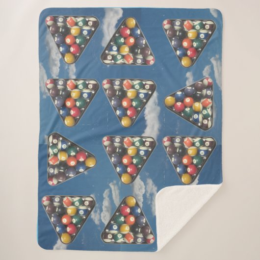 Pool Balls in Sky Sherpa Blanket Sherpa Deken (Voorkant)