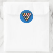 Pool Balls on Blue Felt Billiards Table: Ronde Sticker (Tas)