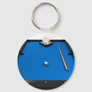 Pool Balls on Blue Felt Billiards Table: Sleutelhanger
