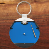 Pool Balls on Blue Felt Billiards Table: Sleutelhanger (Voorkant)