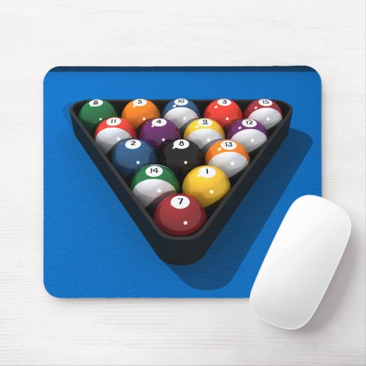 Pool Balls on Blue Felt: Muismat (Met muis)