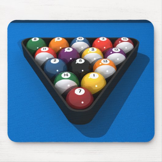 Pool Balls on Blue Felt: Muismat (Voorkant)