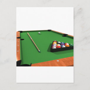 Pool Balls on Green Felt Billiards Table: Briefkaart