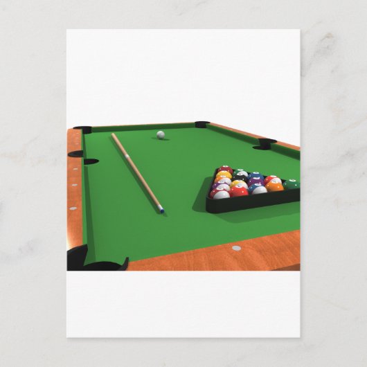 Pool Balls on Green Felt Billiards Table: Briefkaart (Voorkant)