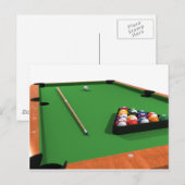 Pool Balls on Green Felt Billiards Table: Briefkaart (Voorkant / Achterkant)