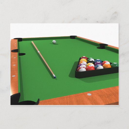 Pool Balls on Green Felt Billiards Table: Briefkaart (Voorkant)