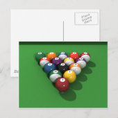 Pool Balls on Green Felt: Briefkaart (Voorkant / Achterkant)