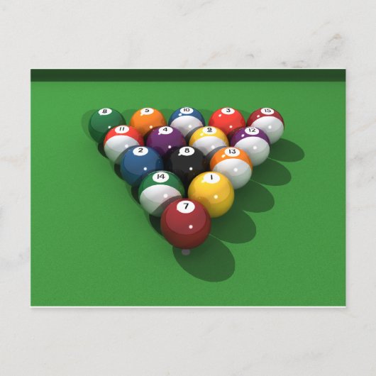 Pool Balls on Green Felt: Briefkaart (Voorkant)