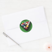Pool Balls on Green Felt: Ronde Sticker (Envelop)