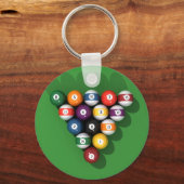 Pool Balls on Green Felt: Sleutelhanger (Voorkant)