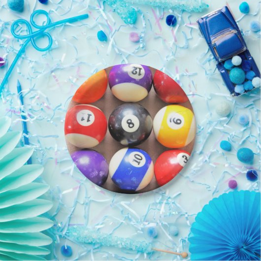 Pool Balls Paper Borden Papieren Bordje (Feest)
