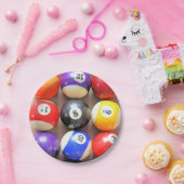 Pool Balls Paper Borden Papieren Bordje (Feest)