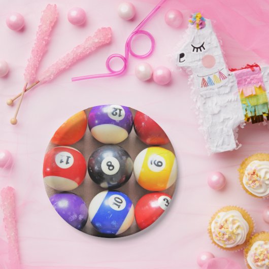 Pool Balls Paper Borden Papieren Bordje (Feest)