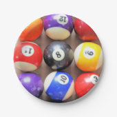 Pool Balls Paper Borden Papieren Bordje (Voorkant)
