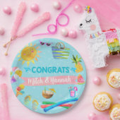 Pool bash meisje baby shower papieren borden. bordje (Feest)