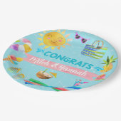 Pool bash meisje baby shower papieren borden. bordje (Gekanteld)