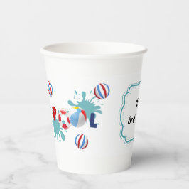 Pool Beach Ball Party gepersonaliseerde papieren b Bekers