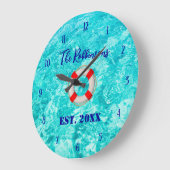 Pool Beach Lifesaver personalized Large Clock Grote Klok (Hoek)
