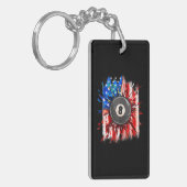 Pool Biljart 4 van juli Mannen Amerikaanse vlag Sleutelhanger (Voorkant Links)