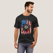 Pool Biljart 4 van juli Mannen USA Amerikaanse vla T-shirt (Voorkant volledig)