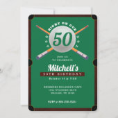 Pool Biljart 50ste Verjaardag Party Groen Kaart (Voorkant)