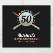 Pool Biljart 50ste Verjaardag Party Zwart Bier Etiket (Enkel label)