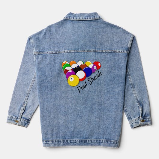 Pool Biljart Design Denim Jas Denim Jacket (Achterkant)